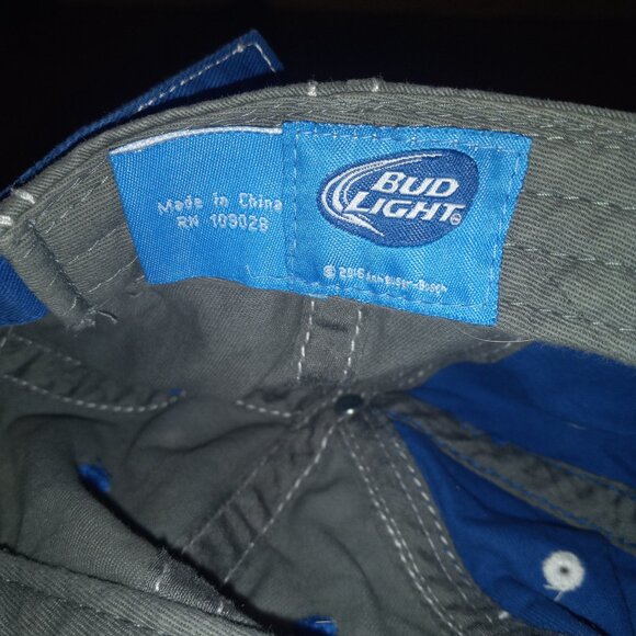 Bud Light Trucker Mens Hat Cap Gray Blue Adjustable - Picture 4 of 4